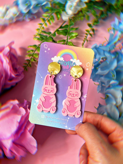 Cute Chocolate Bunny Easter Earrings