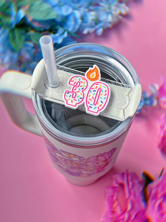 CUSTOM Birthday Number Candle Tumbler H2.0 Cup Topper 40oz | 30oz | 20 oz