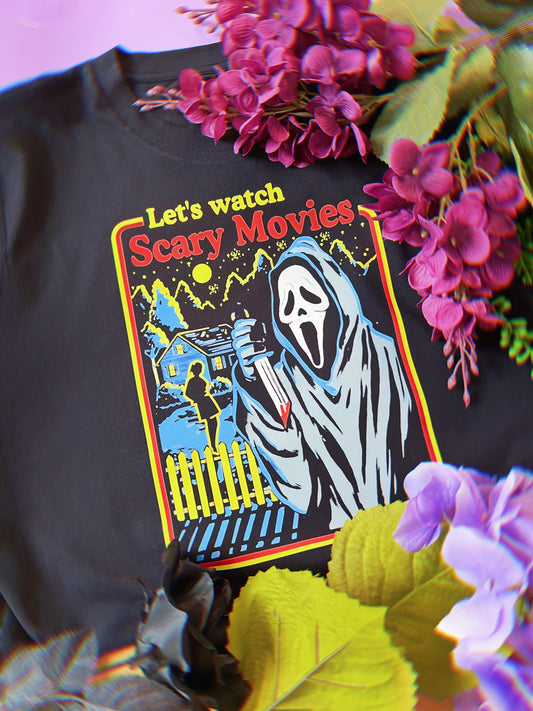 Let's Watch Scary Movies Crewneck Shirt