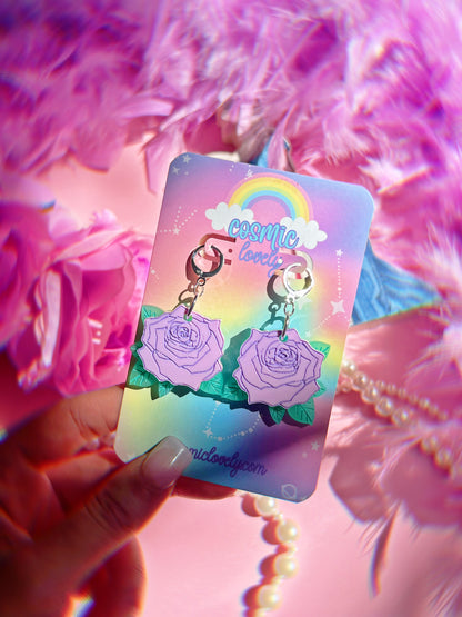 Lavender Rose Earrings