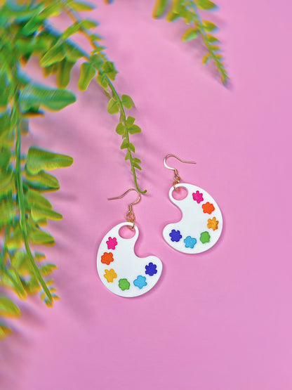 Rainbow Paint Palette Earrings