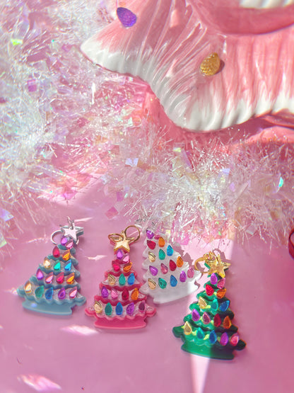 Ceramic Christmas Tree Earrings