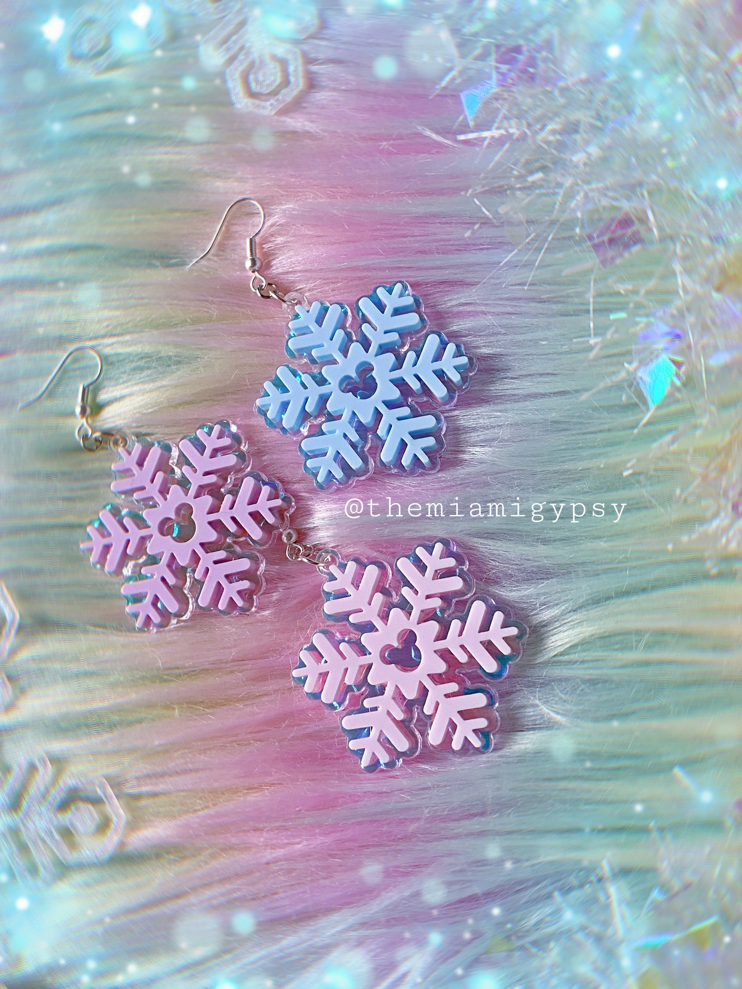 Mouse Snowflake Christmas Earrings