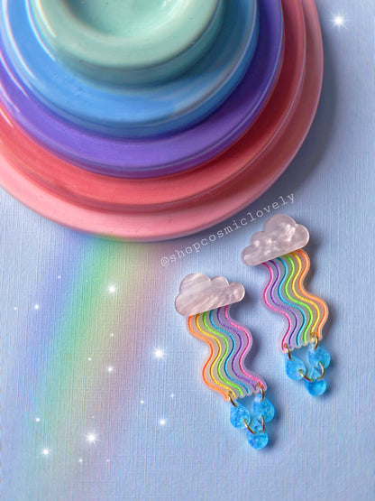 Wavy Rainbow Earrings