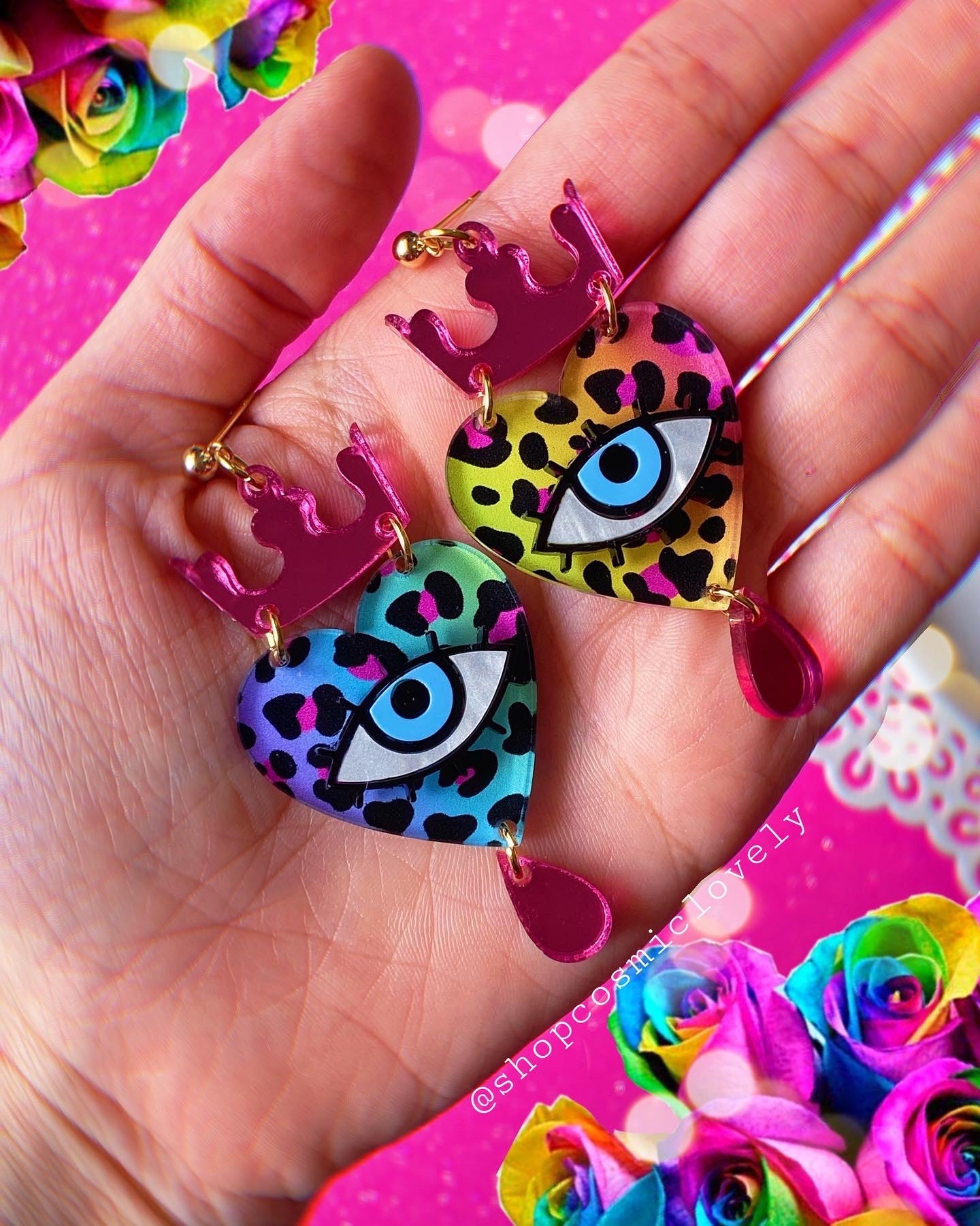 Rainbow Leopard QUEEN Earrings
