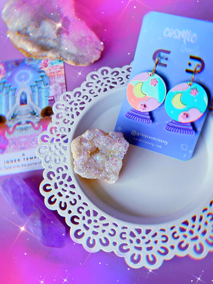 Iridescent Cutie Crystal Ball Earrings