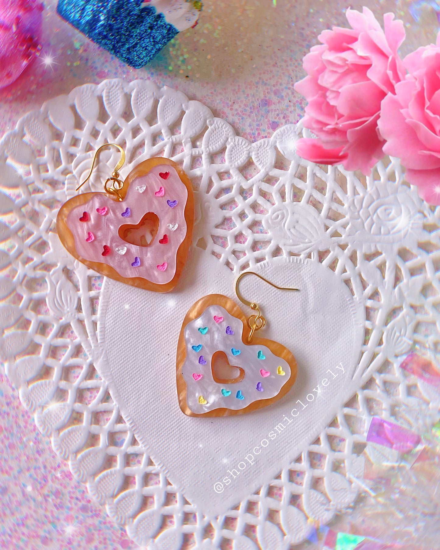 Donut Heart Earrings