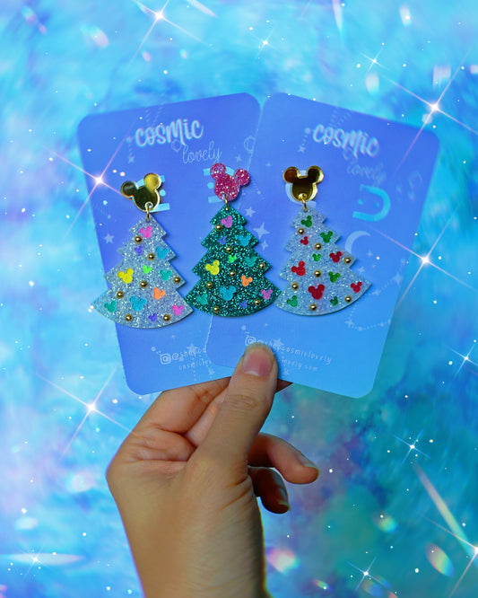 Mousey Christmas Tree Earrings