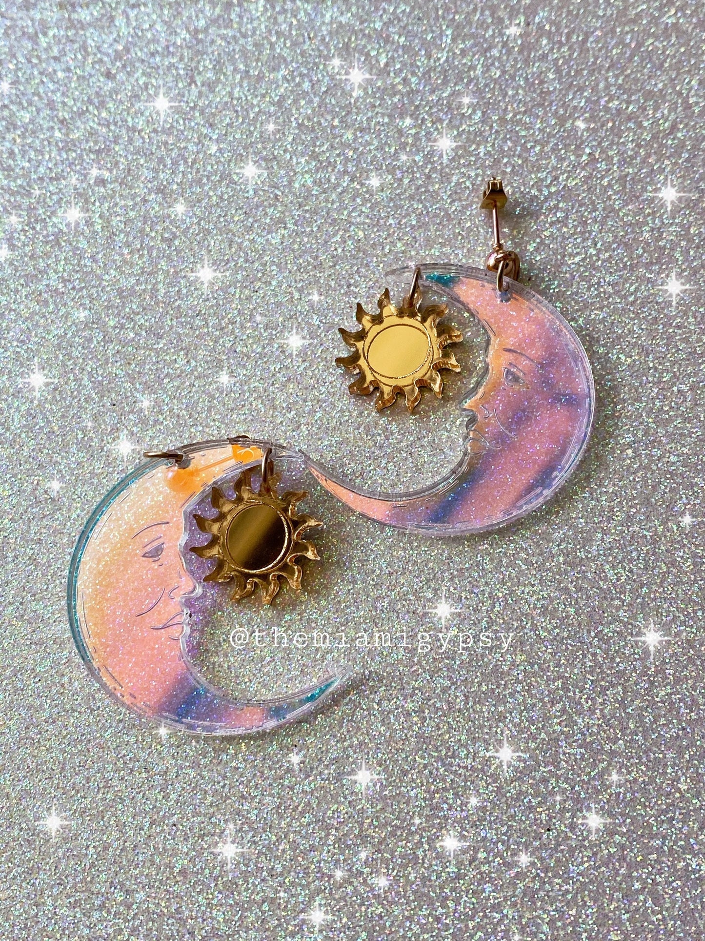 Sun & Moon Acrylic Earrings