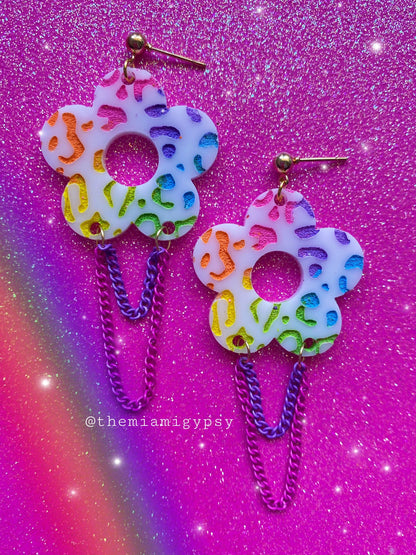 Rainbow Leopard Earrings