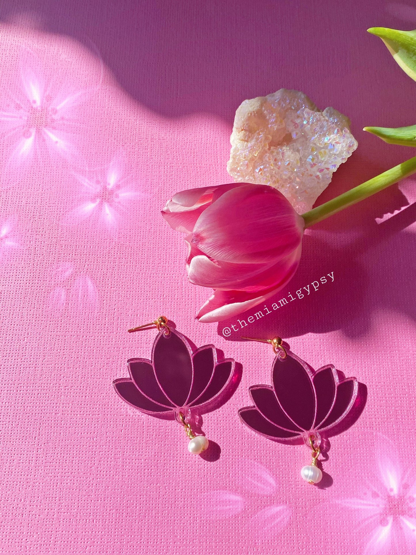 Lotus Acrylic Earrings