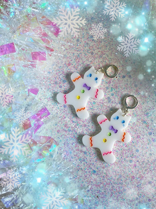 Sugar Cookie Christmas Kitty Earrings